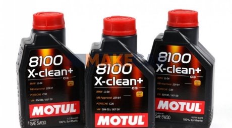 Моторна олія 8100 X-Clean+ 5W-30 синтетична 1 л MOTUL 854711 (фото 1)