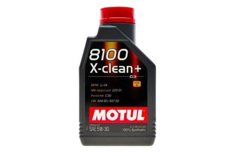 Моторна олива Motul 8100 X-Clean+ 5W-30 синтетична 1 л для Nissan, Infiniti, Jeep, Alpina, Mazda MOTUL 854711 фото товару