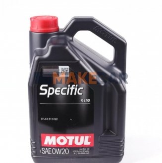 Моторное масло Specific 5122 0W-20 синтетическое 5 л MOTUL 867606