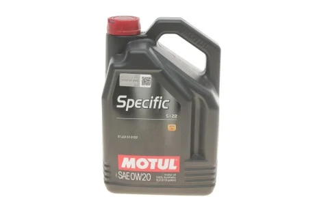 Моторна олива Motul Specific 5122 0W-20 синтетична 5 л для Hyundai, Fiat, Aston Martin, Mitsubishi, Honda MOTUL 867606 фото товару