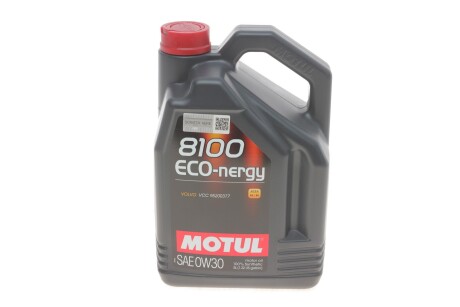 Моторна олія 8100 Eco-Nergy 0W-30 синтетична 5 л MOTUL 872051 фото товару