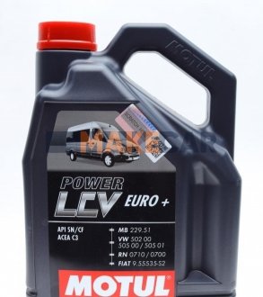 Моторное масло Power LCV Euro+ 5W-40 полусинтетическое 5 л MOTUL 872151 (фото 1)