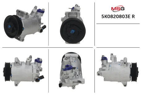 Компресор кондиціонера відновлений VW Caddy III 04-15, Golf VI 09-14, Tiguan 08-16, PASSAT B7 10-15; AUDI A3 12-22, A3 03-12, A1 10-18, Q3 11-18; SKODA Octavia A5 04-13, Fabia II 07-14, Rapid 13-19, Superb 08-15; SEAT Altea 04-09, Leon 05-12, Toledo для MSG 5K0820803E R фото товара