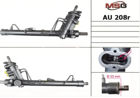 Рульова рейка з ГУР відновлена VW Polo 02-09, Audi A2 00-05, Skoda Fabia I 99-07 для Volkswagen, Seat, Skoda MSG AU208R фото товару