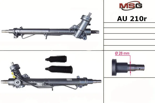 <strong>Рульова рейка з ГУР відновлена VW Passat B5 96-05, Skoda Superb 01-08 MSG AU210R (фото 1)</strong>