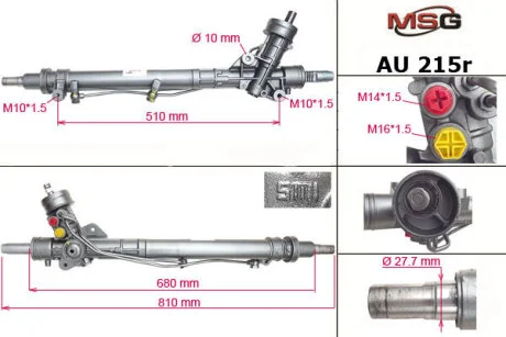 Рульова рейка з ГУР відновлена Audi A6 97-04 для Audi MSG AU215R фото товару