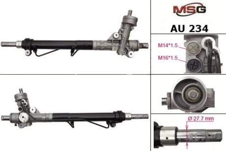 Рульова рейка з ГУР нова Audi A4 04-08, Audi A4 00-06 для Audi MSG AU234 фото товару