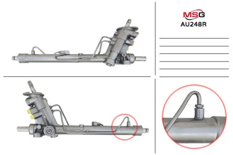 Рульова рейка з ГУР відновлена VW Polo 02-09, Skoda Fabia I 99-07, SEAT Cordoba 02-09 для Volkswagen, Seat MSG AU248R фото товару