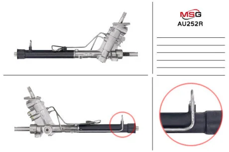 Рульова рейка з ГУР відновлена Audi A2 00-05 для MSG AU252R фото товару