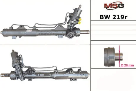 Рульова рейка з ГУР відновлена BMW 1 E81-88 04-11, BMW 3 E90-93 05-12 для BMW MSG BW219R фото товару