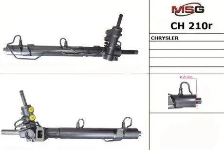 Рульова рейка з ГУР відновлена Dodge Caravan 00-07, Chrysler Voyager 00-07 для Chrysler, Dodge MSG CH210R фото товару