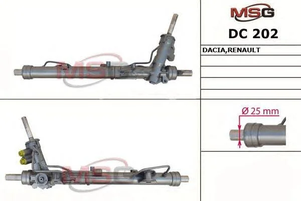 <strong>Рульова рейка з ГУР нова Renault Duster 10-18, Dacia Duster 10-17 MSG DC202 (фото 1)</strong>