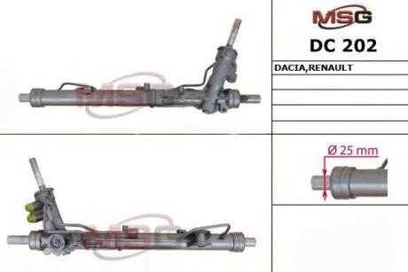Рульова рейка з ГУР нова Renault Duster 10-18, Dacia Duster 10-17 для Dacia MSG DC202 фото товара