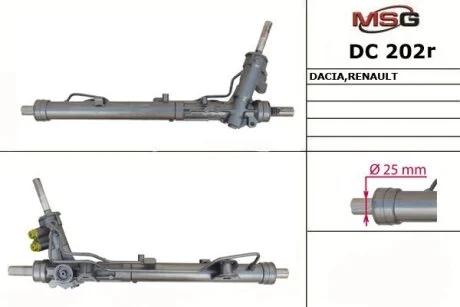 Рульова рейка з ГУР відновлена Renault Duster 10-18, Dacia Duster 10-17 для Dacia MSG DC202R фото товара