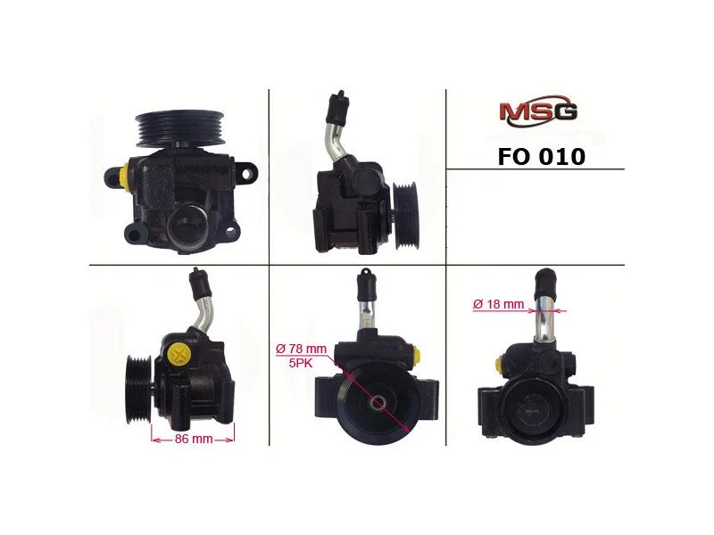 <strong>Насос ГУР новий Ford Fusion 02-12, Ford Fiesta 02-09, Mazda 2 03-07 MSG FO 010 (фото 1)</strong>