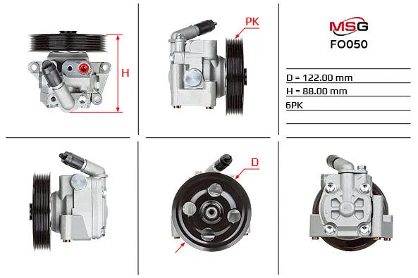 <strong>Насос ГУР новий Ford Mondeo IV 07-15, Ford Galaxy 06-15, Volvo V70 07-16 MSG FO050 (фото 1)</strong>