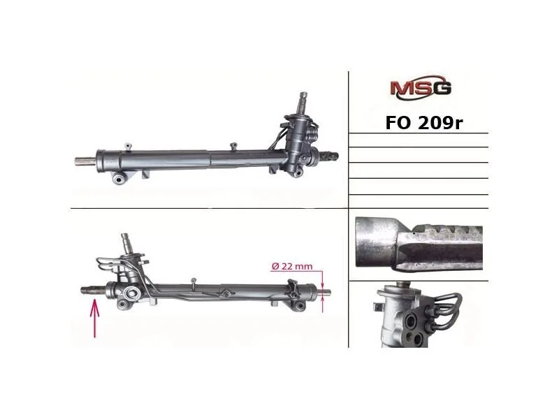 <strong>Рульова рейка з ГУР відновлена Ford Fusion 02-12, Ford Fiesta 02-09, Mazda 2 03-07 MSG FO 209R (фото 1)</strong>