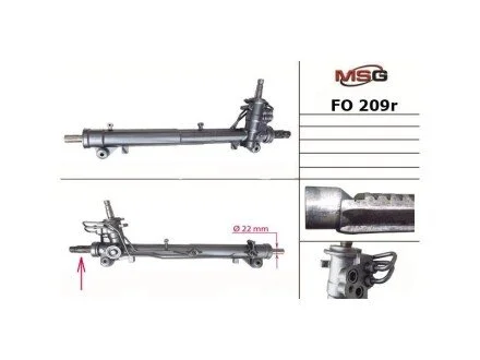 Рульова рейка з ГУР відновлена Ford Fusion 02-12, Ford Fiesta 02-09, Mazda 2 03-07 для Ford, Mazda MSG FO 209R фото товару