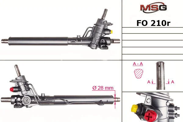 <strong>Рульова рейка з ГУР відновлена VW Sharan 95-10, Ford Galaxy 94-06, SEAT Alhambra 96-10 MSG FO210R (фото 1)</strong>