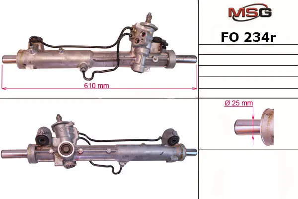 <strong>Рульова рейка з ГПК відновлена Ford Focus I 98-04 MSG FO234R (фото 1)</strong>