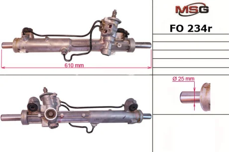 Рульова рейка з ГПК відновлена Ford Focus I 98-04 для Ford MSG FO234R фото товару