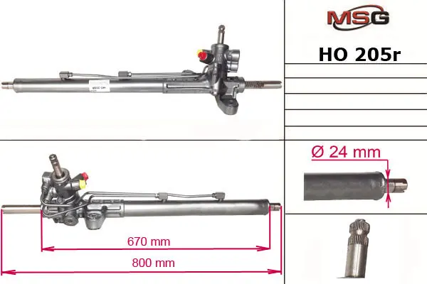 <strong>Рульова рейка з ГУР відновлена Honda Accord CL/CM 03-08, Acura TSX 04-08 MSG HO205R (фото 1)</strong>
