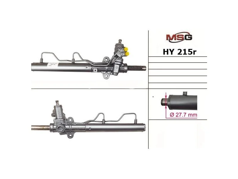 <strong>Рульова рейка з ГУР відновлена Hyundai Tucson 04-09, Kia Sportage 04-10 MSG HY 215R (фото 1)</strong>