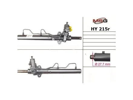 Рульова рейка з ГУР відновлена Hyundai Tucson 04-09, Kia Sportage 04-10 для Hyundai, KIA MSG HY 215R фото товару