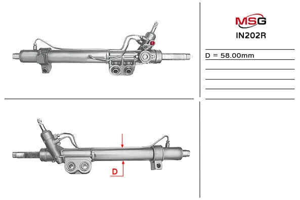 <strong>Рульова рейка з ГУР відновлена Nissan Pathfinder R51 04-14, Nissan Navara 05-15 MSG IN202R (фото 1)</strong>