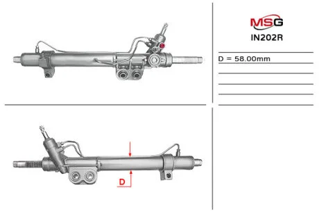 Рульова рейка з ГУР відновлена Nissan Pathfinder R51 04-14, Nissan Navara 05-15 для Nissan MSG IN202R фото товару