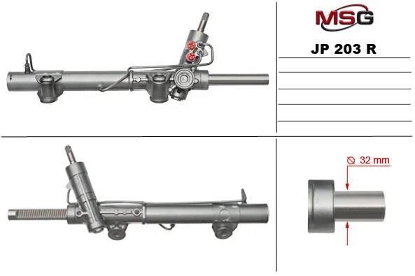 <strong>Рульова рейка з ГУР відновлена Jeep Cherokee 01-07 MSG JP203R (фото 1)</strong>