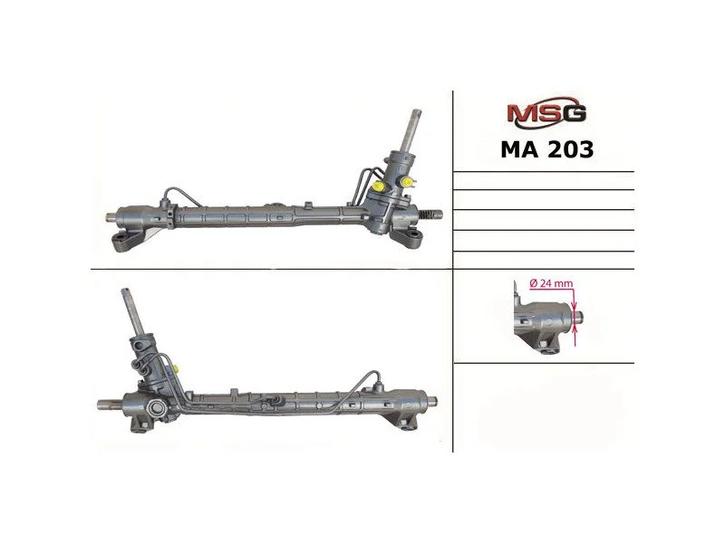<strong>Рульова рейка з ГУР нова Mazda 5 05-10, Mazda 3 03-09 MSG MA 203 (фото 1)</strong>
