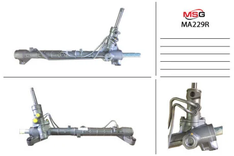 Рульова рейка з ГУР відновлена RHD Mazda 5 05-10, Mazda 3 03-09 для MSG MA229R фото товару