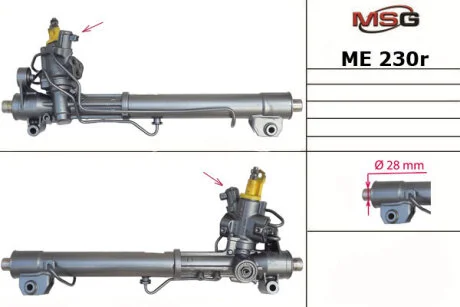 Рульова рейка з ГУР відновлена Mercedes-Benz S-Class W221 05-13, Mercedes-Benz E-Class W212 09-16, Mercedes-Benz C-Class W204 07-14 для MSG ME230R фото товару