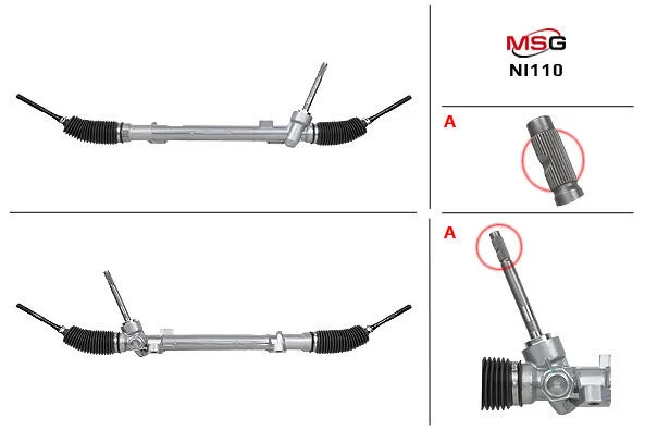 <strong>Рульова рейка без ГУР нова Nissan Rogue 13-20, Nissan X-Trail T32 14-21 MSG NI110 (фото 1)</strong>