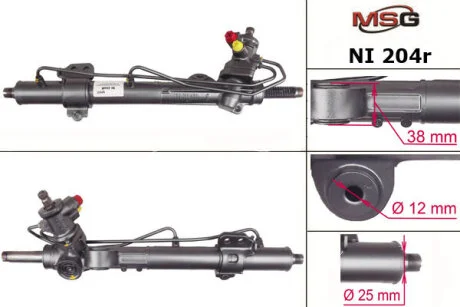 Рульова рейка з ГУР відновлена Nissan Almera N16 00-06 для Nissan MSG NI204R фото товару