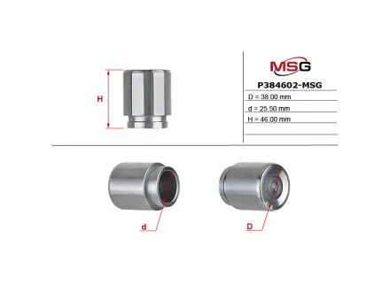 Поршень гальмівного супорта задн. (Ø38mm) Citroen C-Crosser/Mitsubishi Outlander/Peugeot 4007 для Subaru, Fiat MSG P384602-MSG фото товару