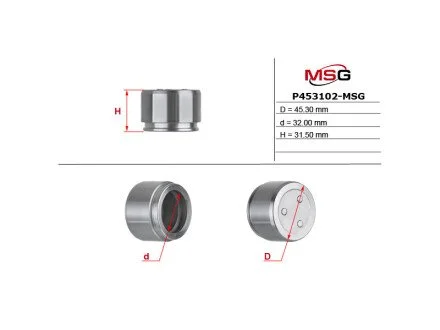 Поршень гальм. супорта перед. Mitsubishi Pajero IV 07-/Toyota Land Cruiser 00- (Sumitomo 45mm) для Toyota, Lexus MSG P453102-MSG фото товару