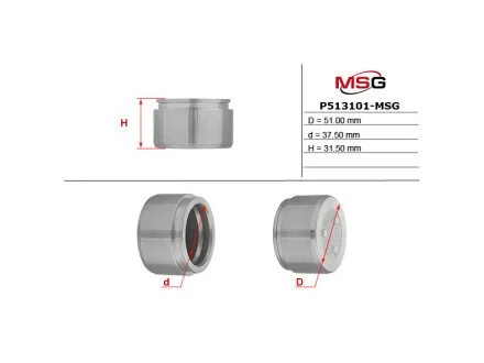 Поршень гальмівного супорта перед. (Sumitomo 51x31,5) Toyota Land Cruiser 100 98- для Toyota, Lexus MSG P513101-MSG фото товару