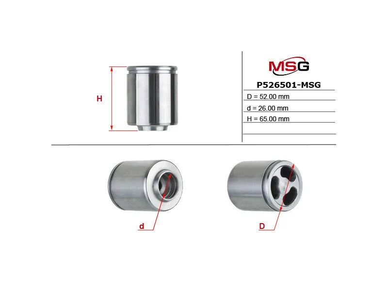 <strong>Поршень гальм. супорта зад. (52mm 64,9mm) Iveco Daily III, Daily IV, Daily V, Daily VI Ford Transit VW Golf VI 1.2-Electric 05.99- MSG P526501-MSG (фото 1)</strong>