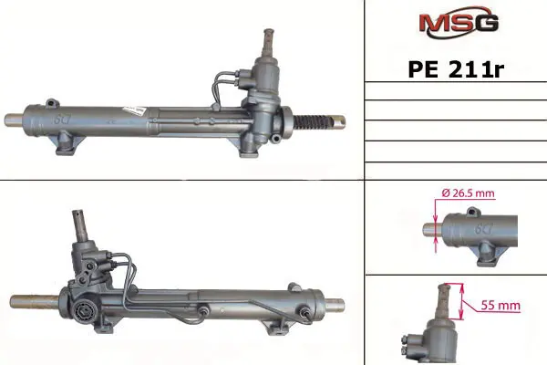 <strong>Рульова рейка з ГУР відновлена Peugeot 406 97-04 MSG PE211R (фото 1)</strong>