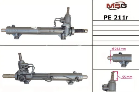 Рульова рейка з ГУР відновлена Peugeot 406 97-04 для MSG PE211R фото товара