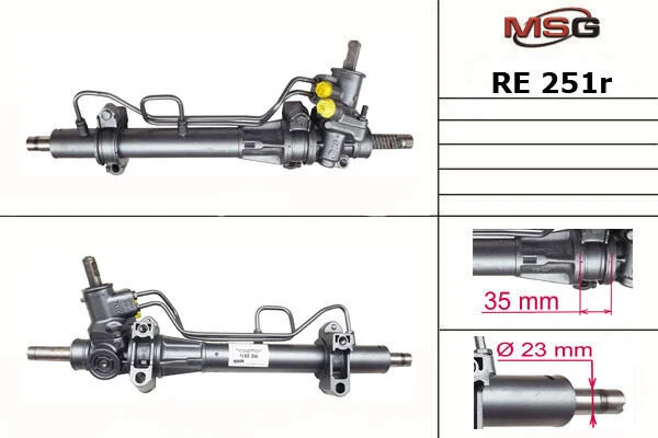 <strong>Рульова рейка з ГУР відновлена Renault Clio II 98-05, Renault Kangoo 97-07 MSG RE251R (фото 1)</strong>