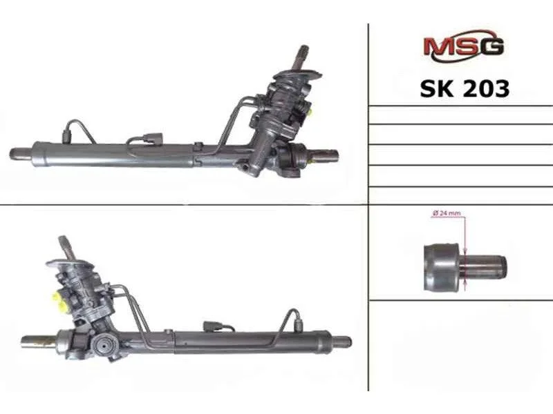 <strong>Рульова рейка з ГУР нова VW Polo 02-09, Skoda Fabia I 99-07, SEAT Cordoba 02-09 MSG SK203 (фото 1)</strong>