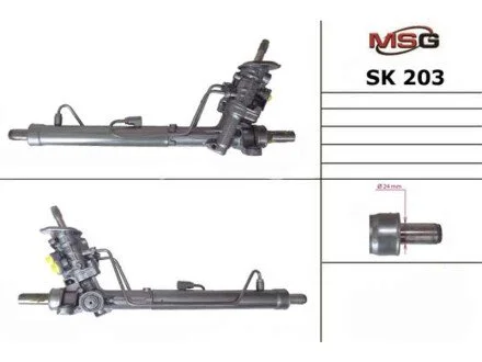 Рульова рейка з ГУР нова VW Polo 02-09, Skoda Fabia I 99-07, SEAT Cordoba 02-09 для Skoda, Seat, Volkswagen MSG SK203 фото товару