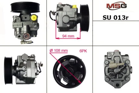 Насос ГУР відновлений Mitsubishi Lancer IX 03-11, Subaru Outback 03-09, Subaru Legacy 03-09 для MSG SU013R фото товару