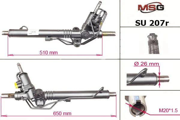 <strong>Рульова рейка з ГУР відновлена Subaru Tribeca B9/B10 05-14 MSG SU207R (фото 1)</strong>