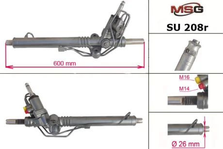 Рульова рейка з ГУР відновлена Subaru Impreza 07-11 для Subaru MSG SU208R фото товара