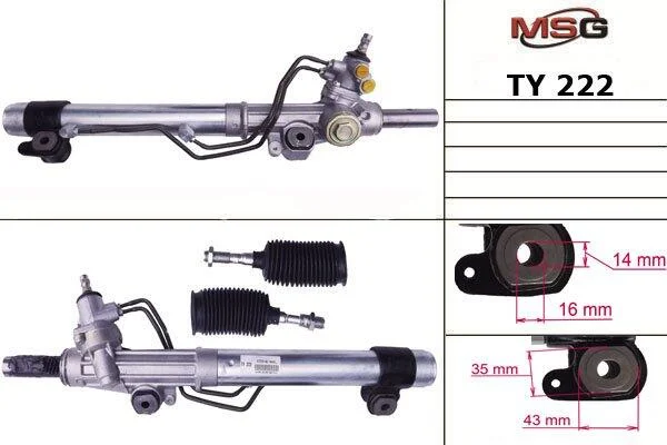 <strong>Рульова рейка з ГУР нова Toyota Land Cruiser 100 98-07, Lexus LX470 98-07 MSG TY222 (фото 1)</strong>