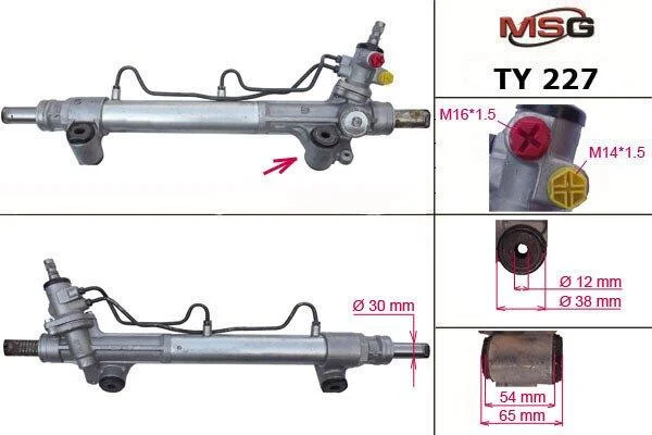 <strong>Рульова рейка з ГУР нова Toyota Hilux 05-16 MSG TY227 (фото 1)</strong>